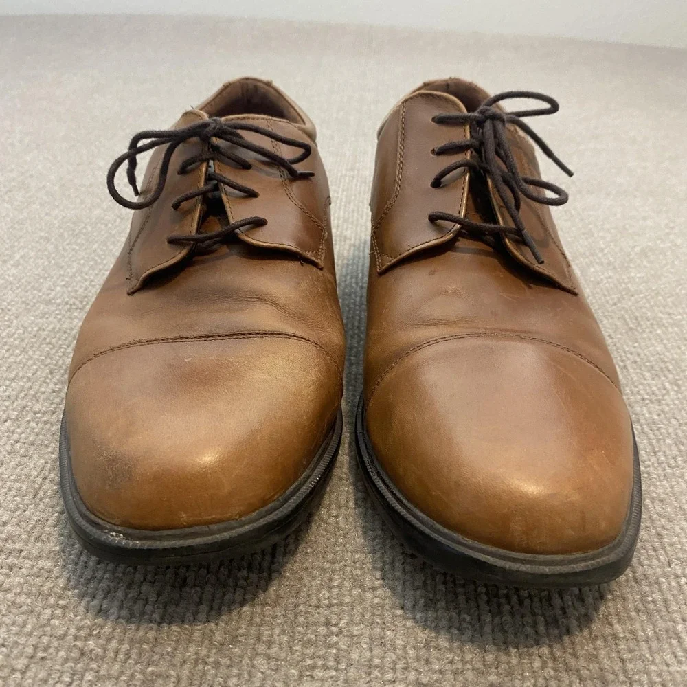 Rockport Shoes Mens Size 12 Brown Leather Derby Dress Waterproof V81479